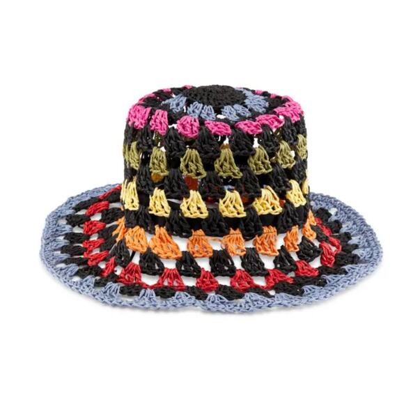 Karl Lagerfeld Paris Women's Kolorful Karl Striped Bucket - Picture 1 of 6